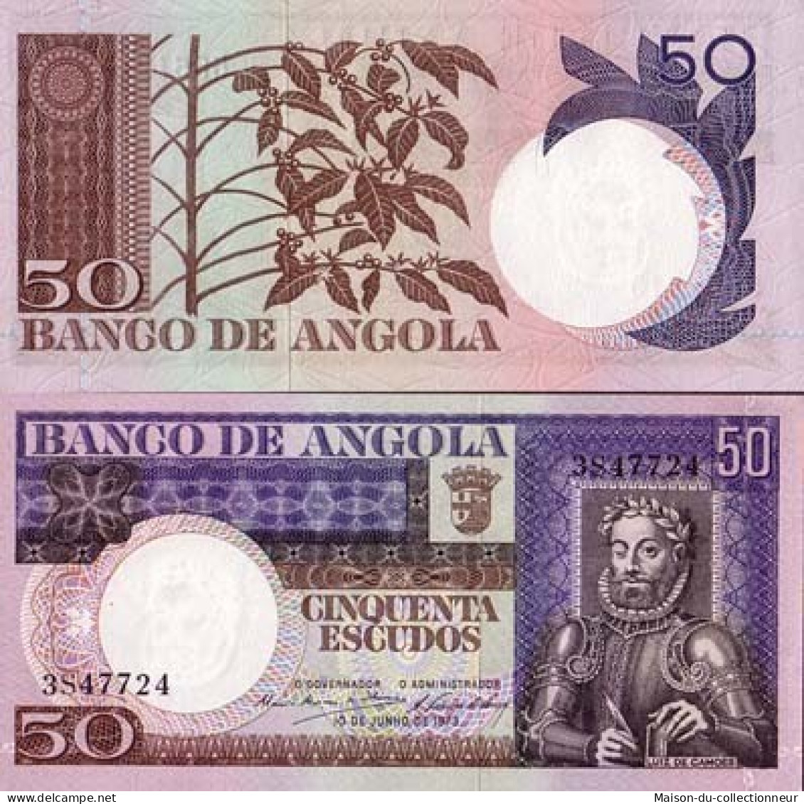 Billet De Collection Angola Pk N° 105 - 50 Escudos - Angola