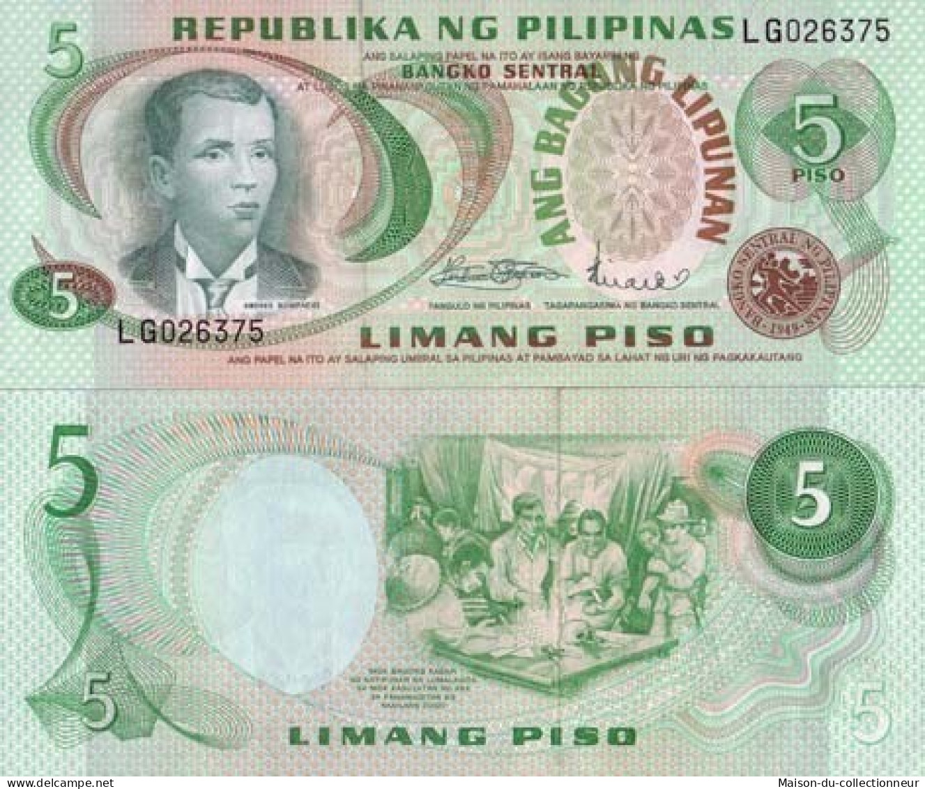 Billets Banque Philippines Pk N° 160 - 5 Piso - Philippines