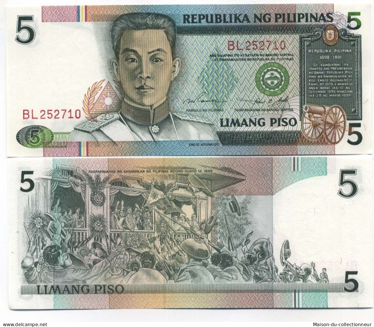 Billets Banque Philippines Pk N° 180 - 5 Pisos - Philippines