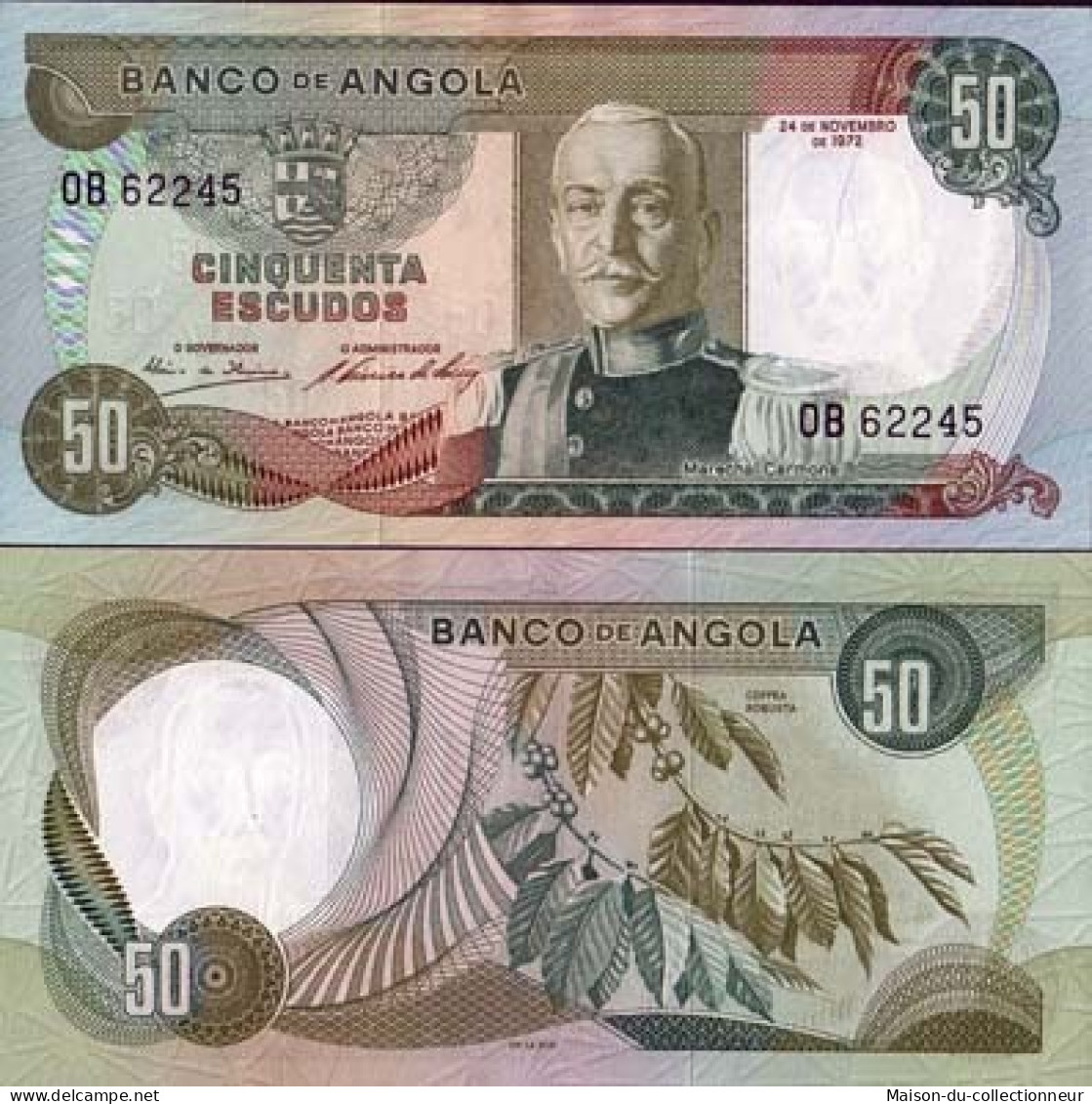 Billets Banque Angola Pk N° 100 - 50 Escudos - Angola