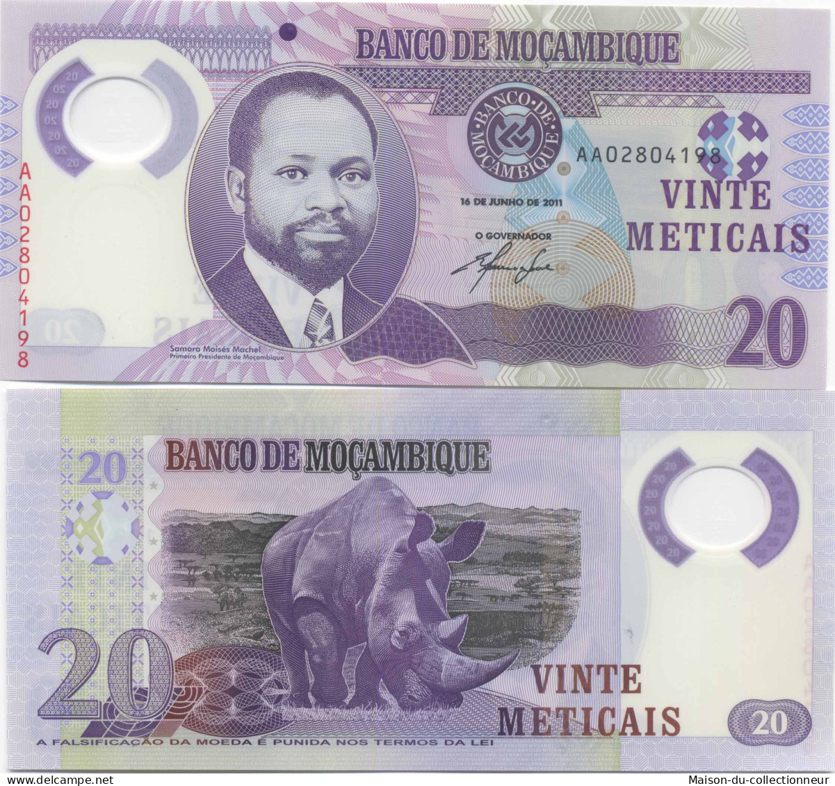 Billets Banque Mozambique Pk N° 149 - 20 Meticais - Mozambico