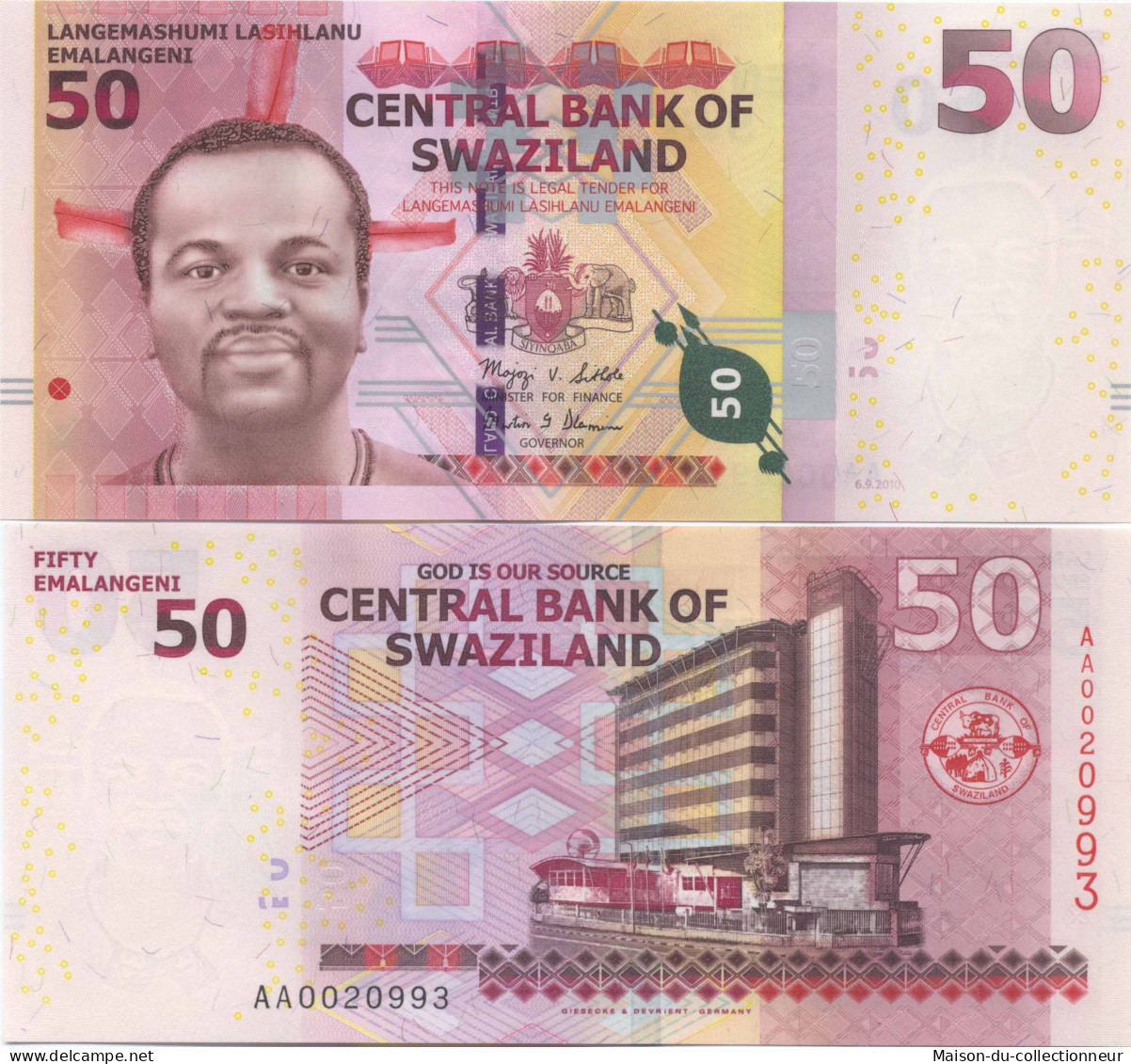 Billets Collection Swaziland Pk N° 38 - 50 Lilangeni - Swaziland