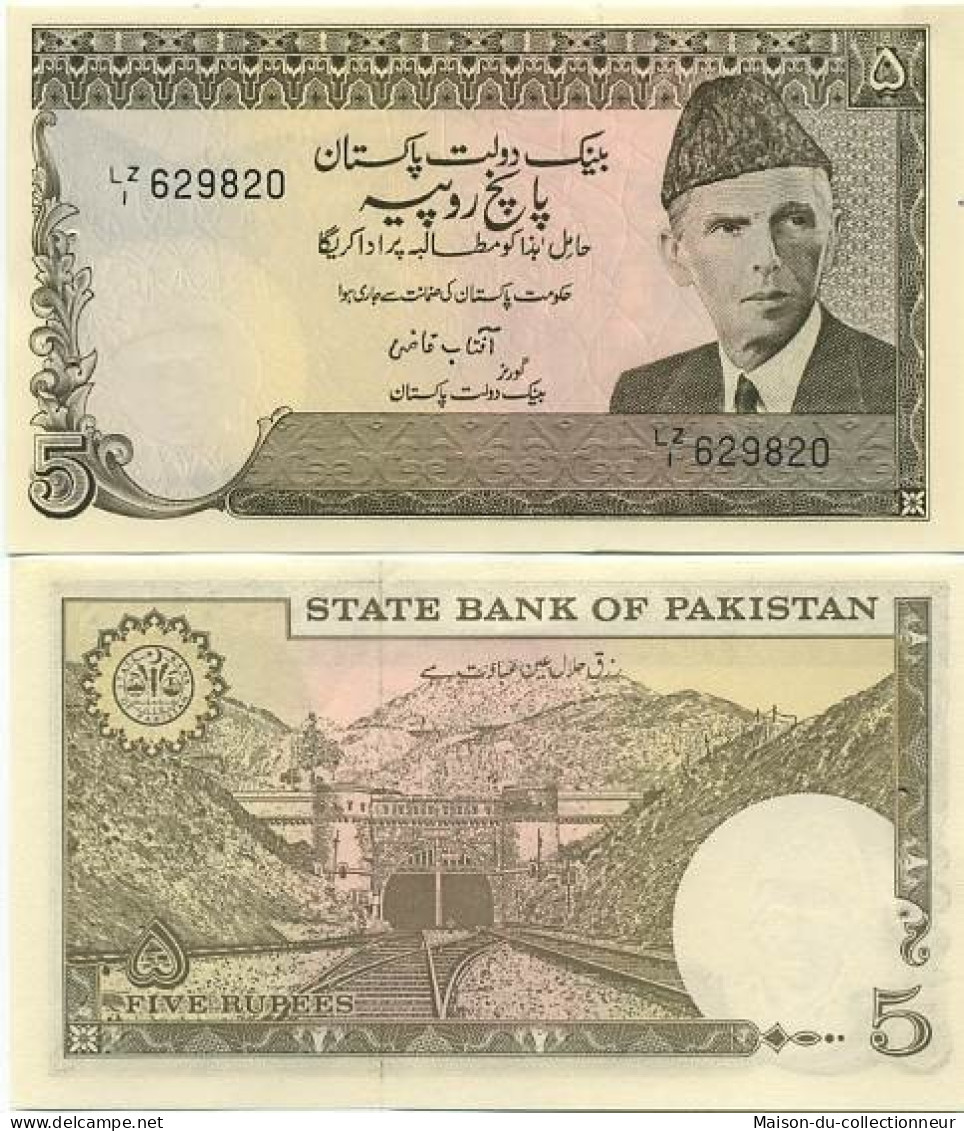 Billets Banque Pakistan Pk N° 28 - 5 Ruppees - Pakistán