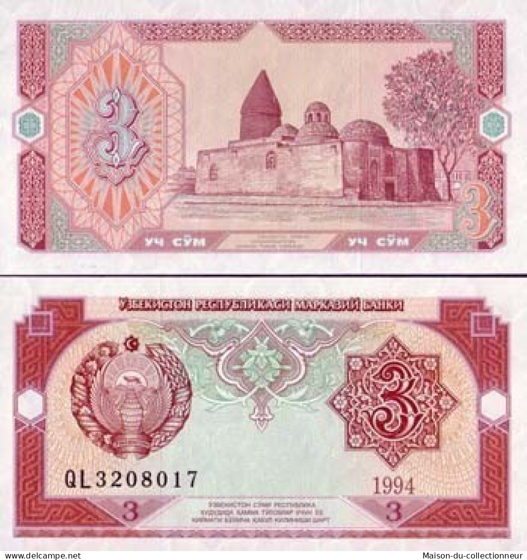 Billet De Collection Ouzbekistan Pk N° 74 - 3 Sum - Ouzbékistan