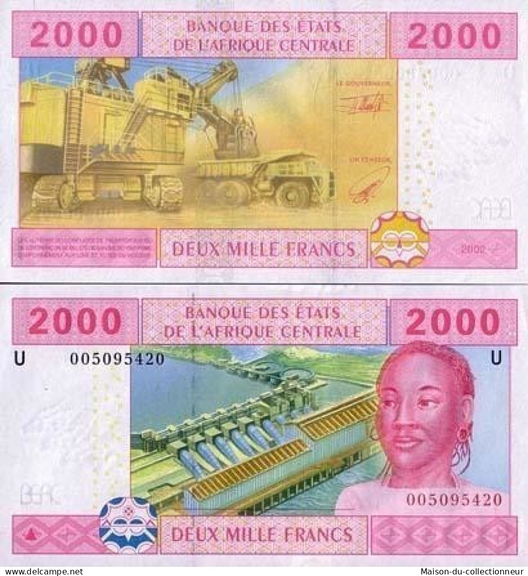 Billets Collection Afrique Centrale Cameroun Pk N° 208 - 2000 Francs - Camerún