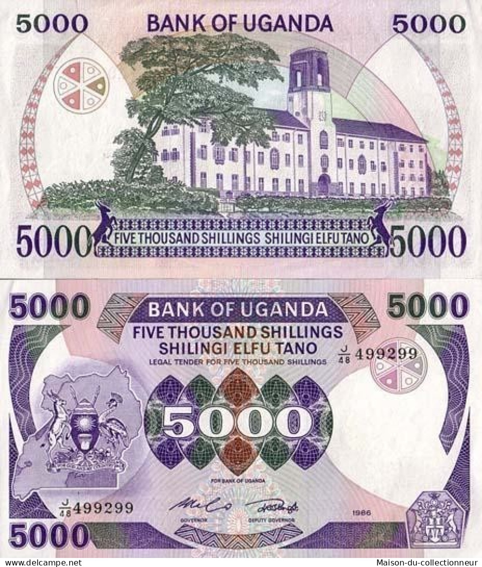 Billet De Banque Ouganda Pk N° 24 - 5000 Shillings - Uganda