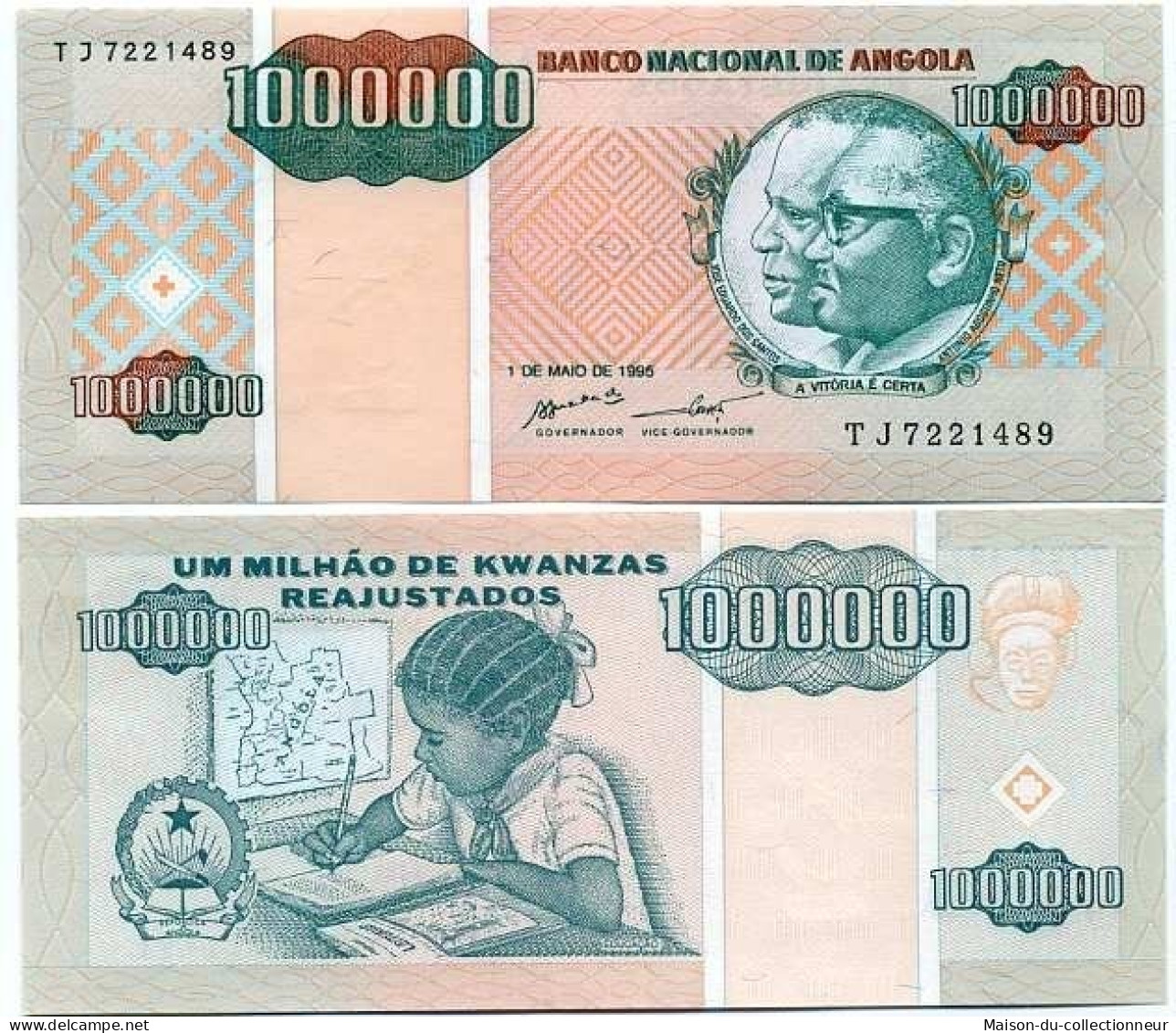 Billets De Banque Angola Pk N° 141 - 1000000 Kwanza - Angola