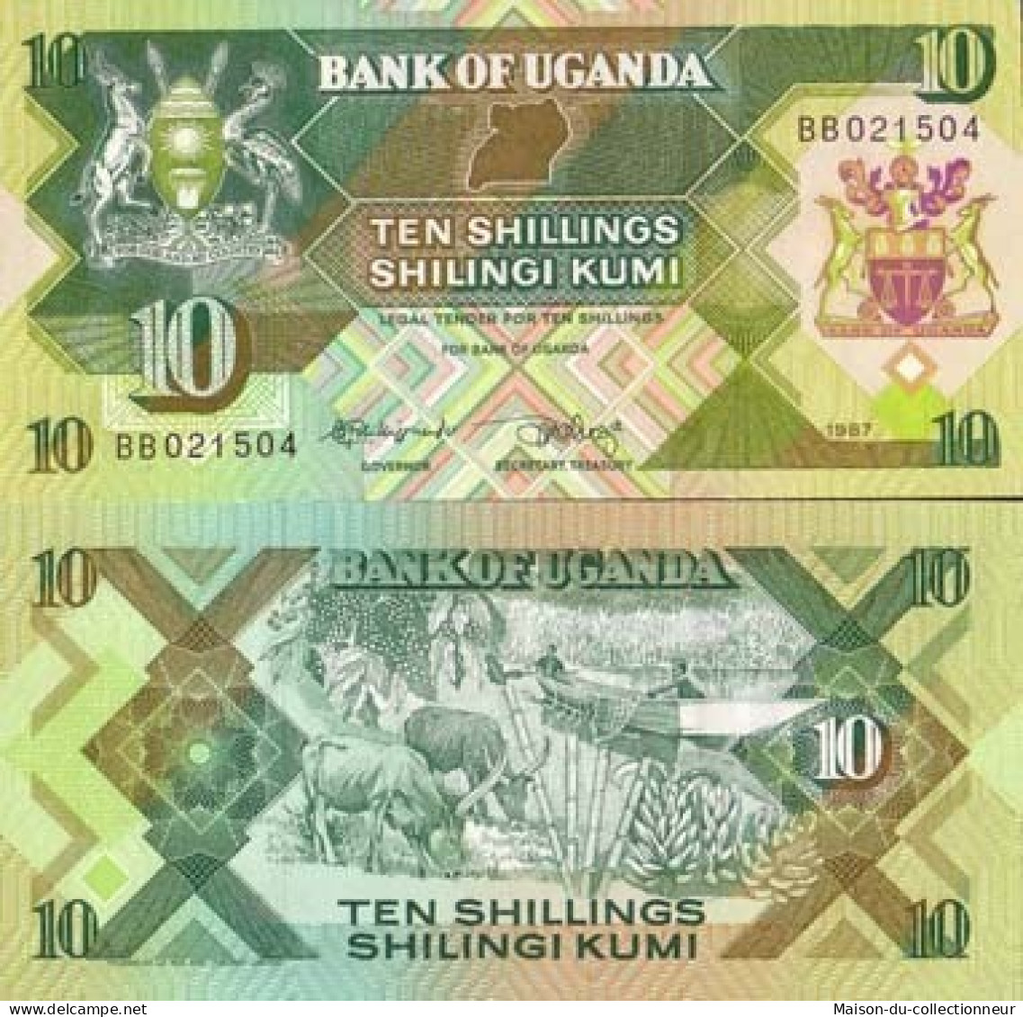 Billets De Banque Ouganda Pk N° 28 - 10 Shillings - Ouganda