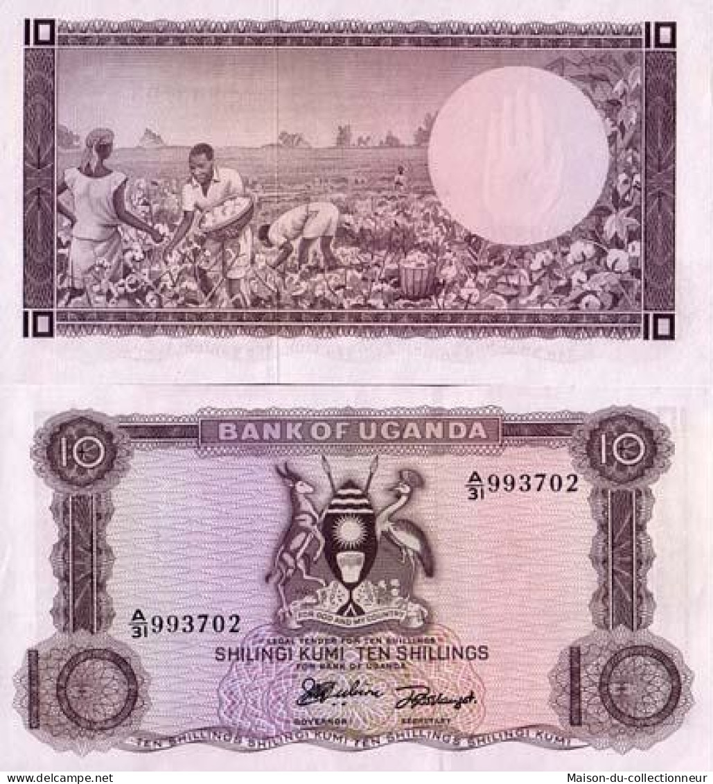 Billets Banque Ouganda Pk N°  2 - 10 Shillings - Ouganda