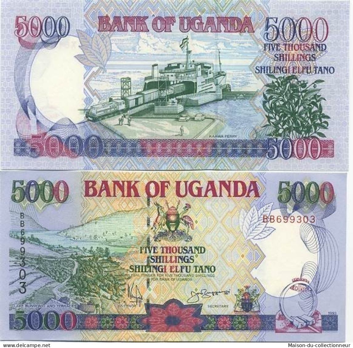 Billet De Collection Ouganda Pk N° 37 - 5000 Shillings - Oeganda