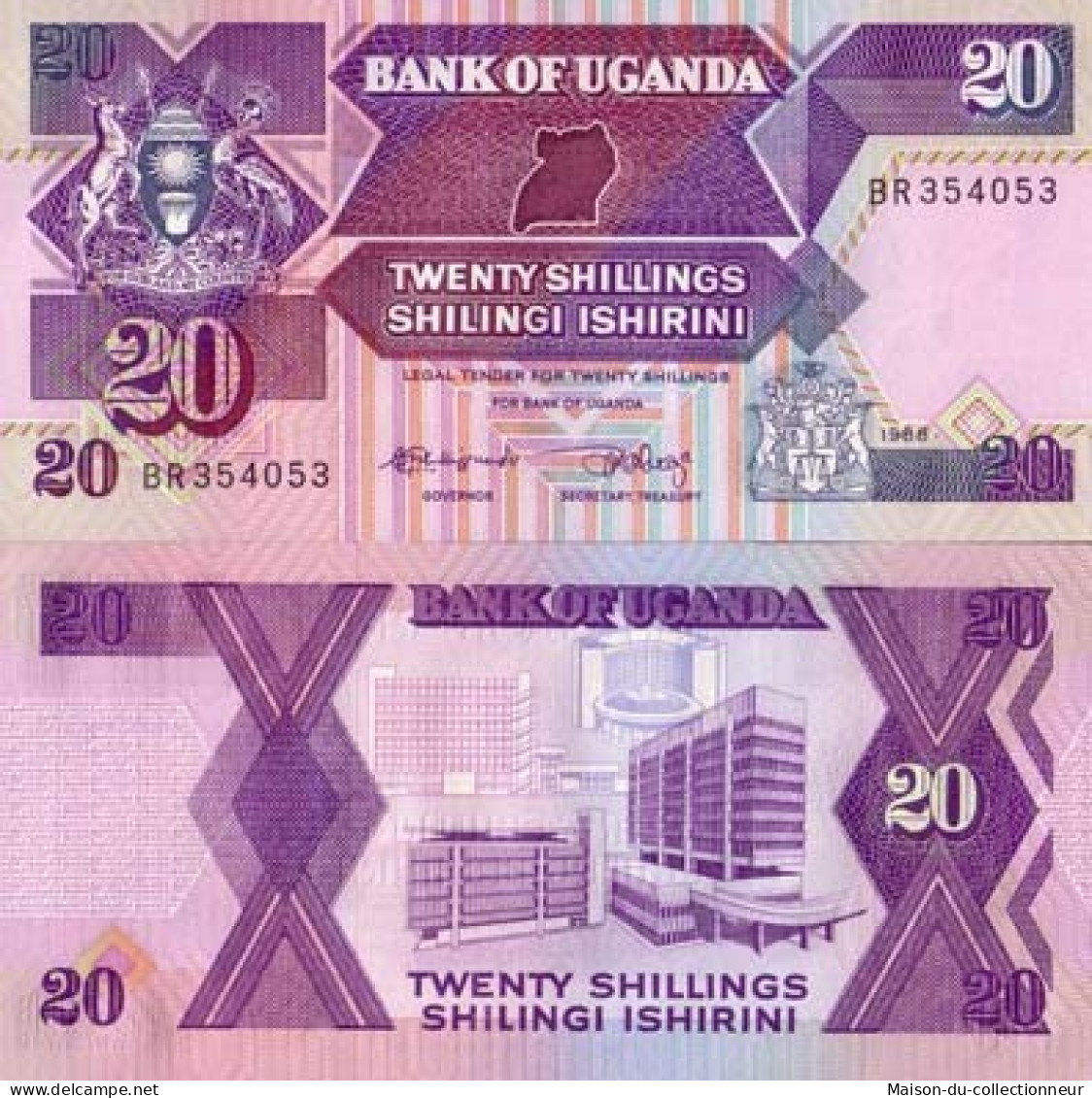 Billet De Collection Ouganda Pk N° 29 - 20 Shillings - Ouganda