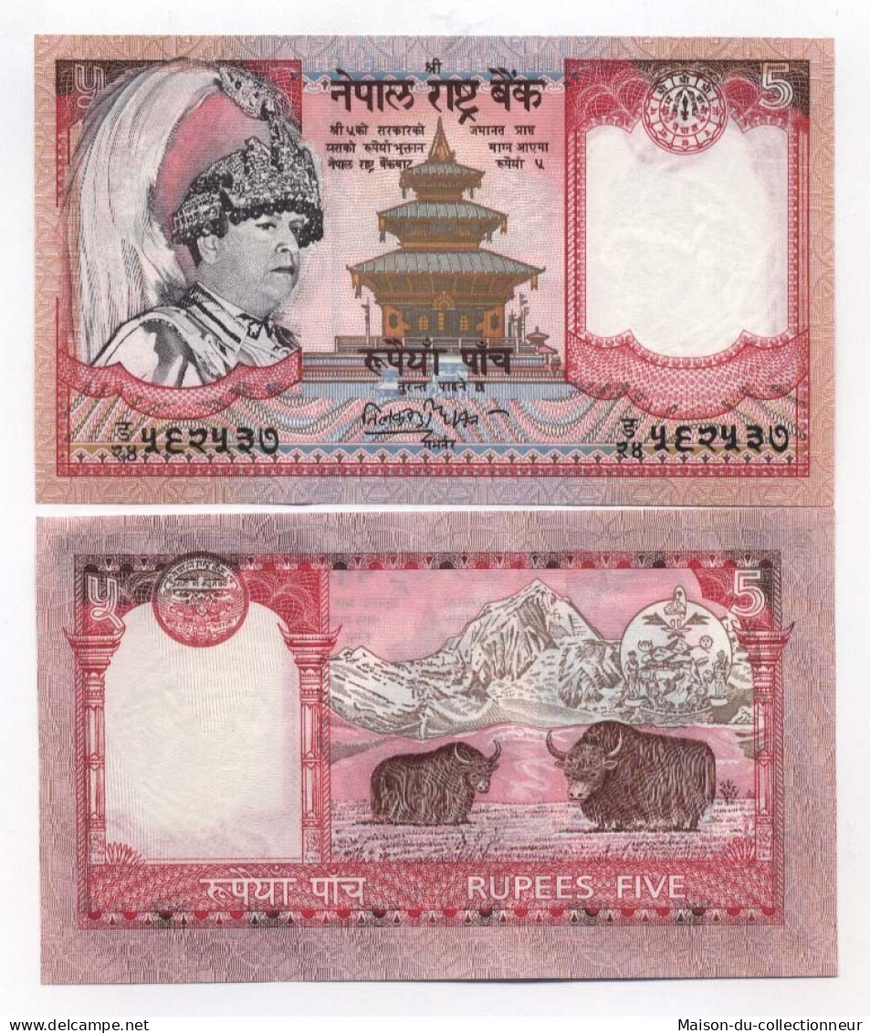 Billets Collection NEPAL Pk N° 46 - 5 Rupees - Nepal