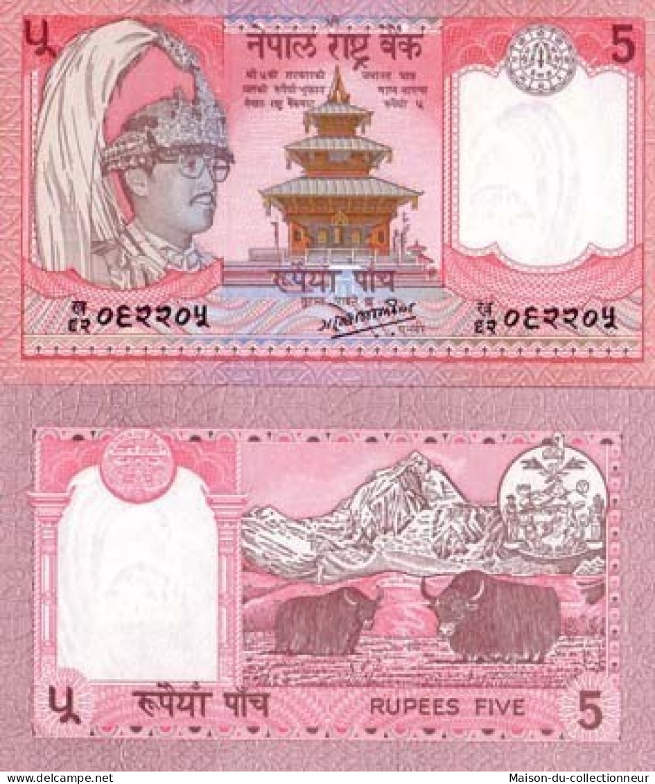 Billet De Collection Nepal Pk N° 30 - 5 Rupees - Népal