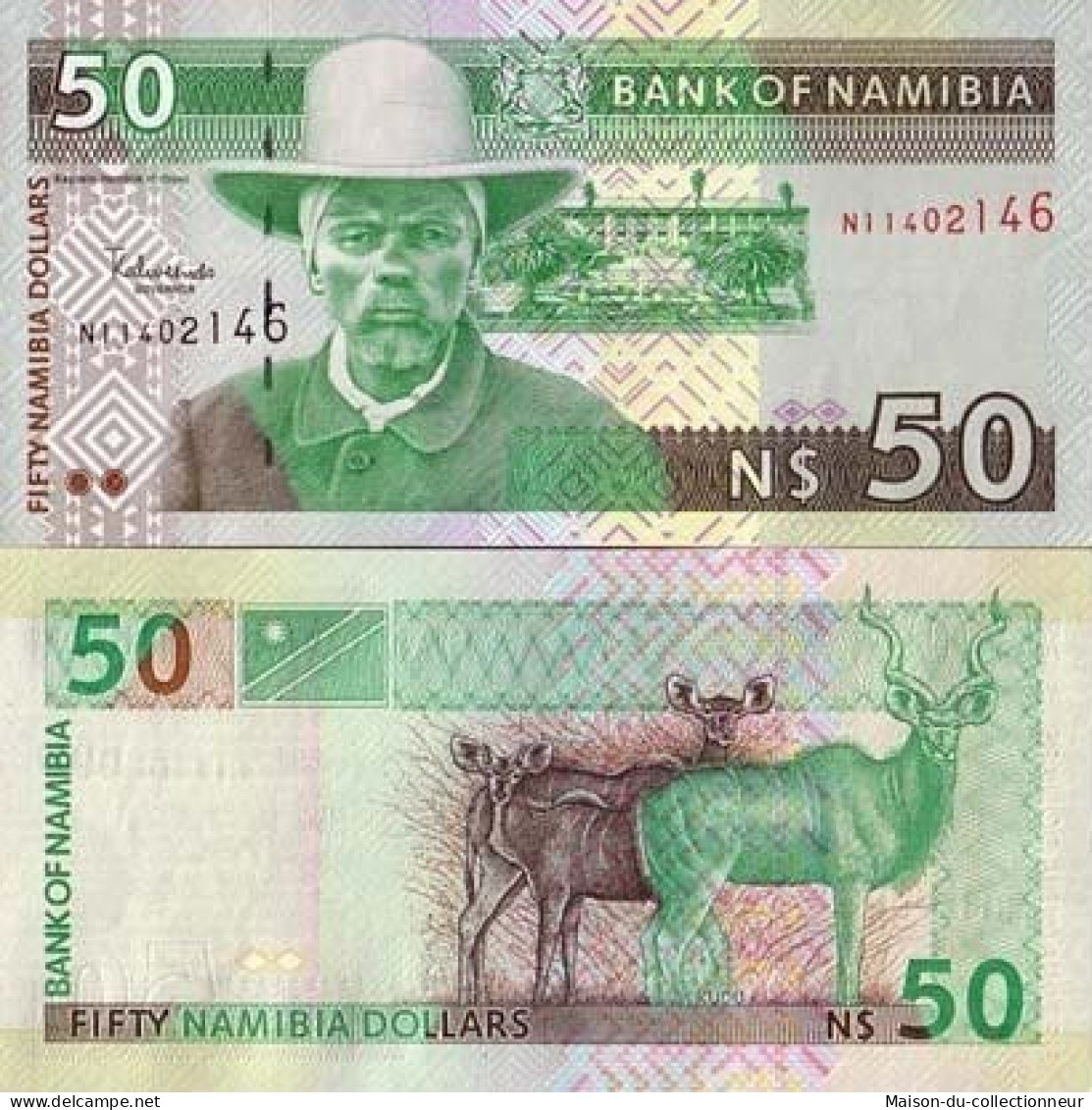 Billets De Banque Namibie Pk N° 7 - 50 Dollars - Namibie