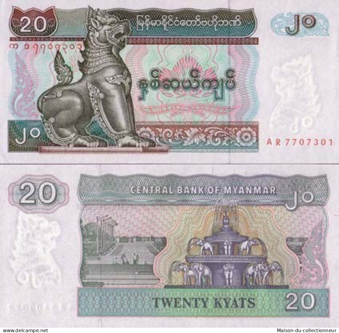 Billets Collection Myanmar Pk N° 72 - 20 Kyat - Myanmar