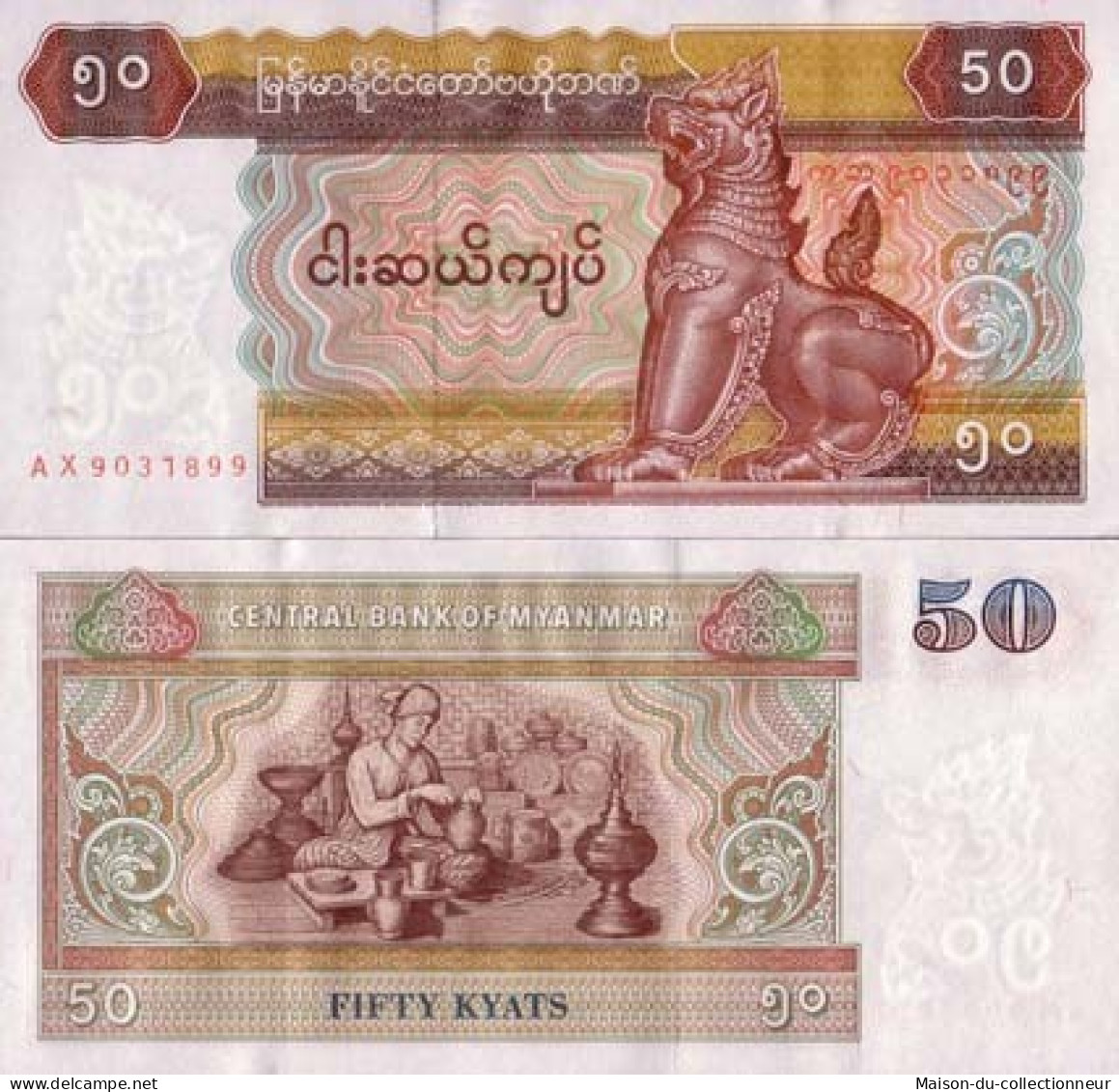 Billets Banque Myanmar Pk N° 73 - 50 Kyats - Myanmar