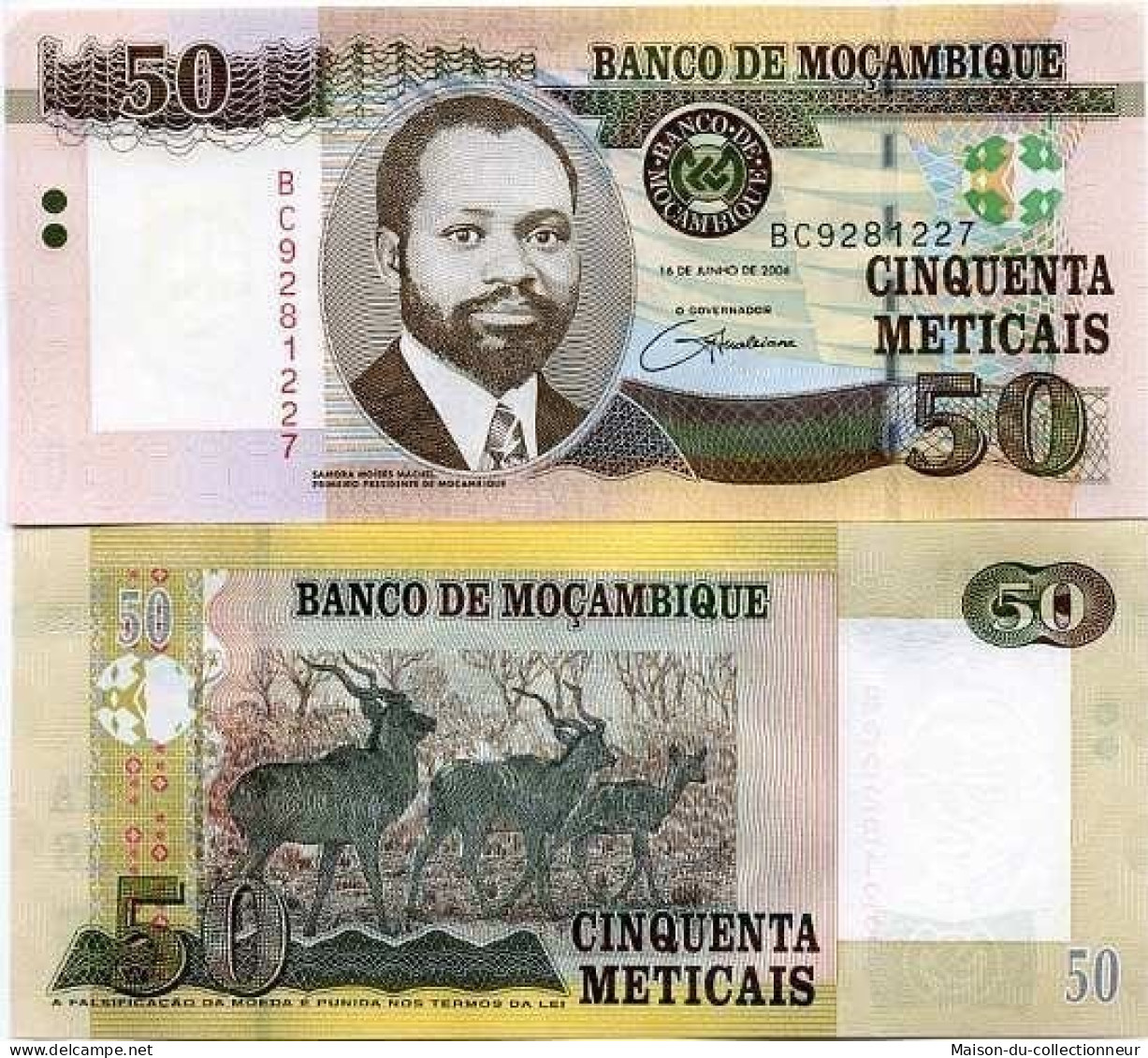 Billets De Banque Mozambique Pk N° 144 - 50 Meticais - Moçambique