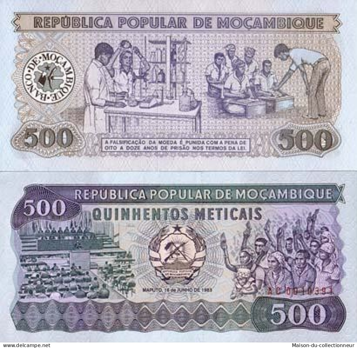 Billet De Banque Mozambique Pk N° 131 - 500 Meticais - Mozambique