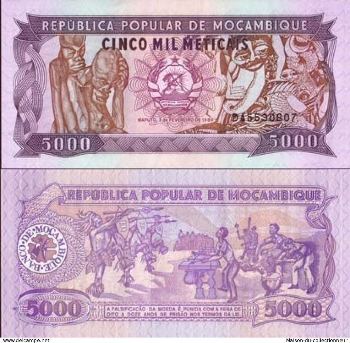 Billets Collection Mozambique Pk N° 133 - 5000 Meticais - Moçambique