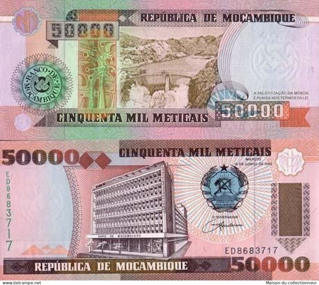 Billet De Collection Mozambique Pk N° 138 - 50000 Meticais - Mozambique