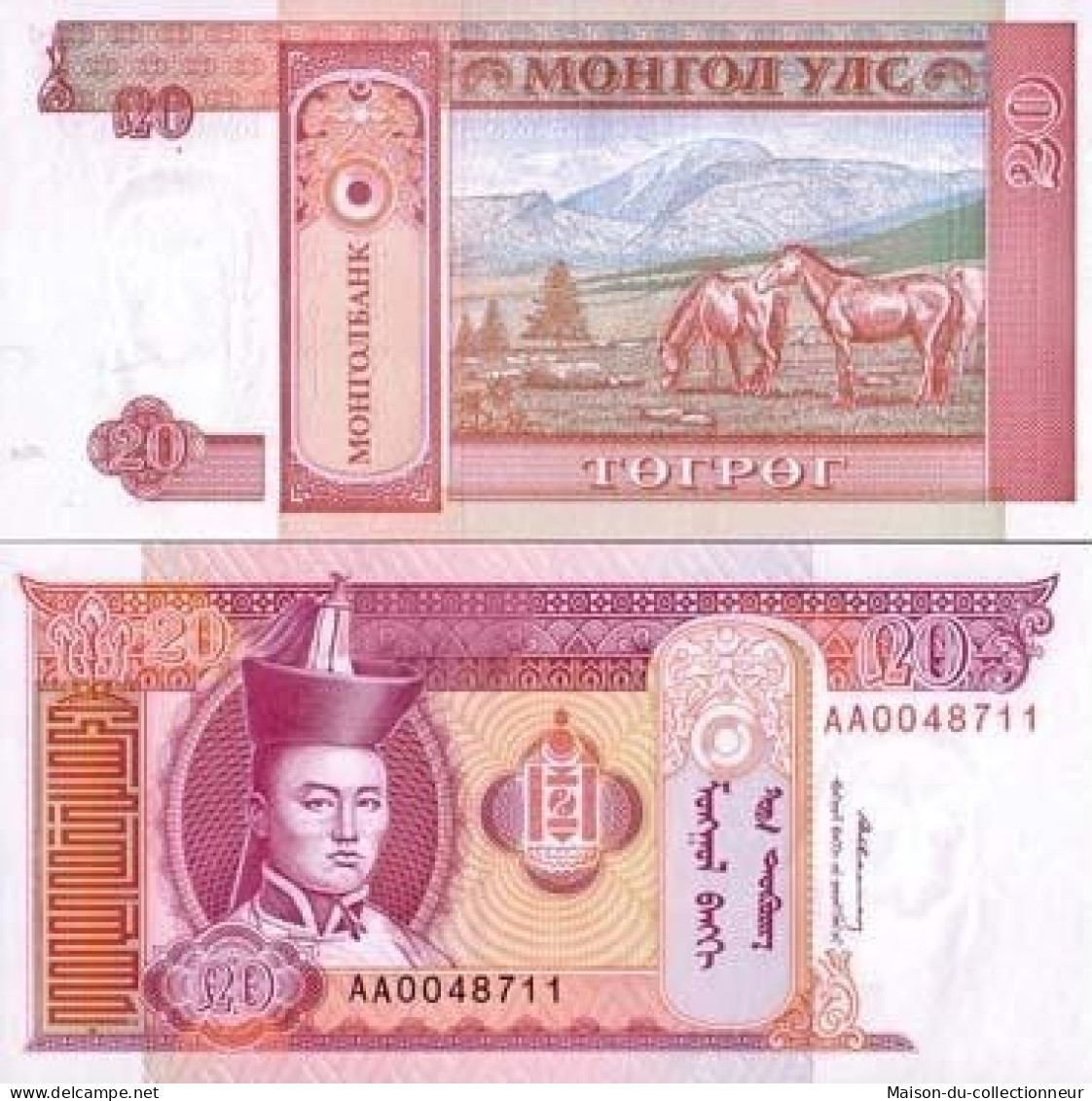 Billets Banque Mongolie Pk N° 55 - 20 Tugrik - Mongolia