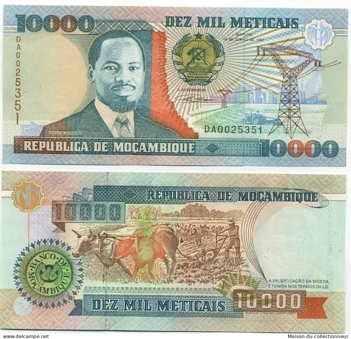 Billet De Collection Mozambique Pk N° 137 - 10000 Meticais - Mozambico