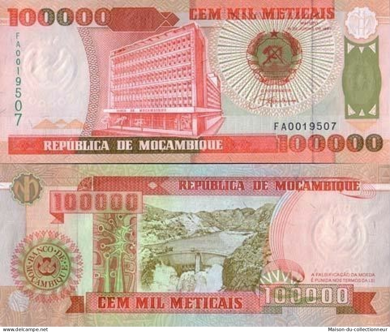 Billets De Banque Mozambique Pk N° 139 - 10000 Meticais - Mozambico