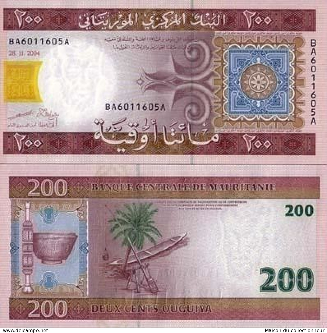 Billet De Collection Mauritanie Pk N° 11 - 200 Quguiya - Mauritanien