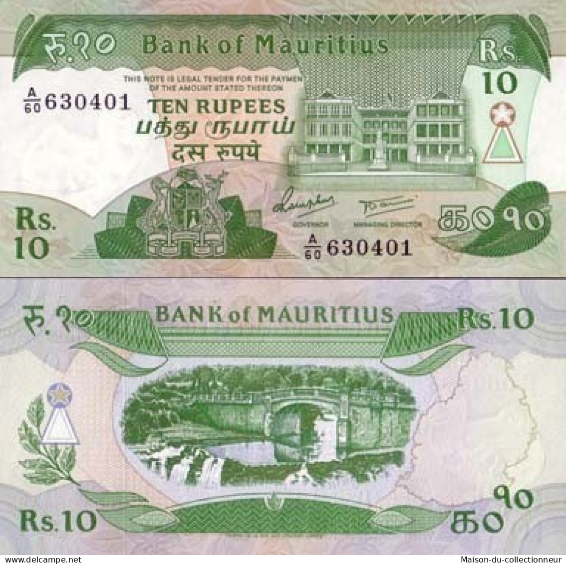 Billet De Collection Maurice Pk N° 35 - 10 Ruppees - Mauritius