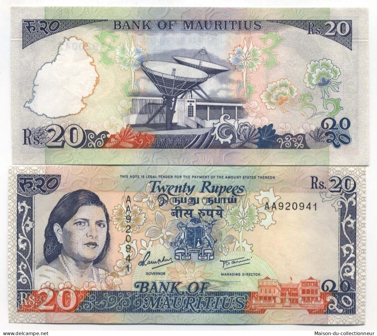 Billets De Banque Maurice Pk N° 36 - 20 Ruppees - Mauricio
