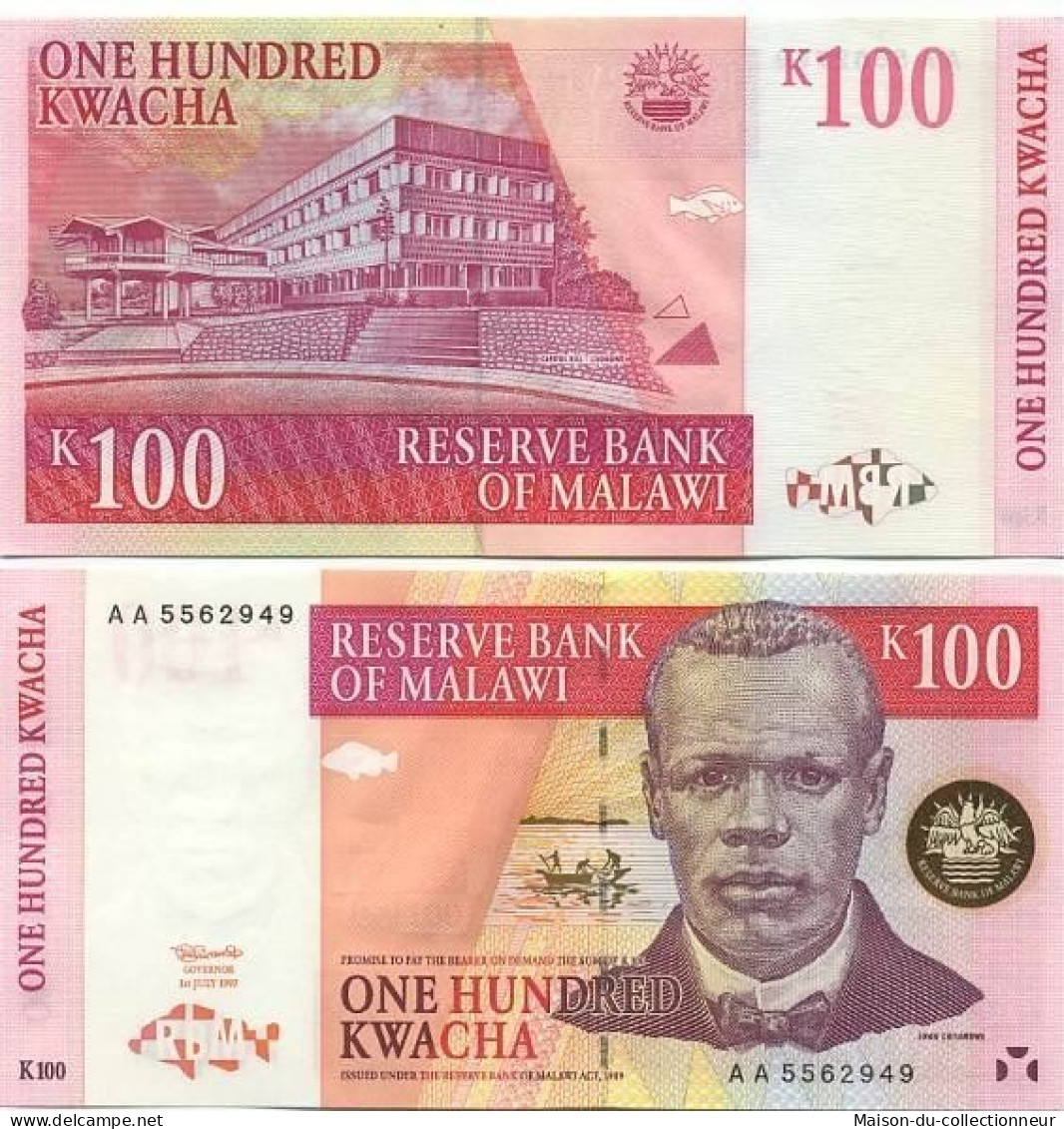 Billet De Collection Malawi Pk N° 40 - 100 Kwacha - Malawi