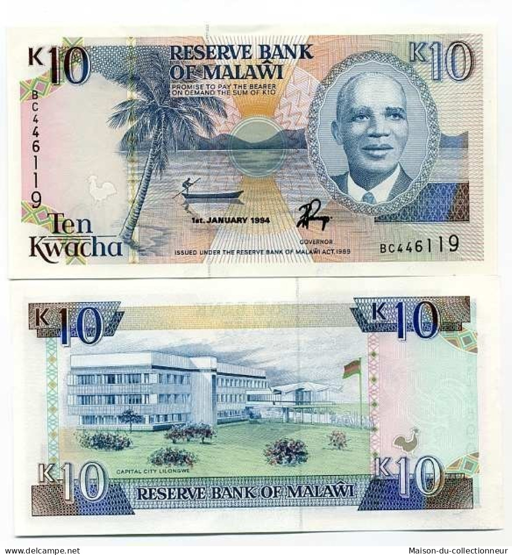 Billet De Collection Malawi Pk N° 25 - 10 Kwacha - Malawi