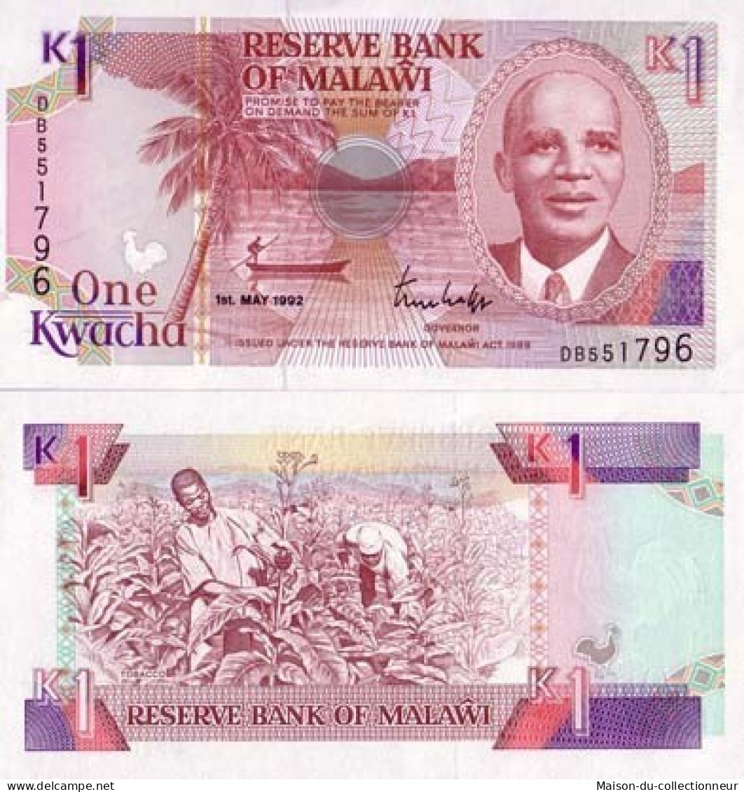 Billets Banque Malawi Pk N° 23 - 1 Kwacha - Malawi