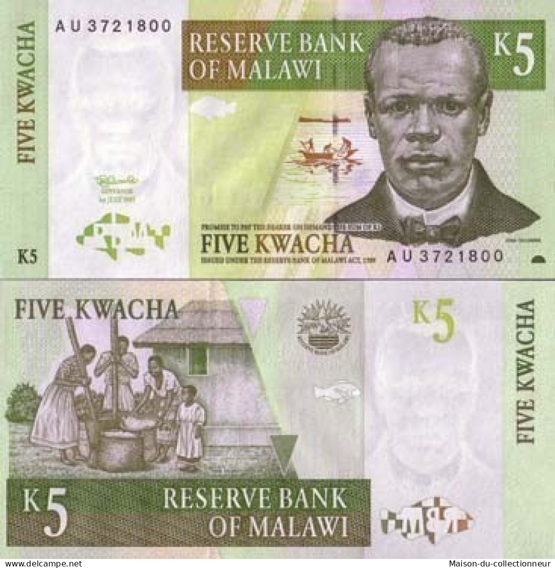 Billets Banque Malawi Pk N° 36 - 5 Kwacha - Malawi