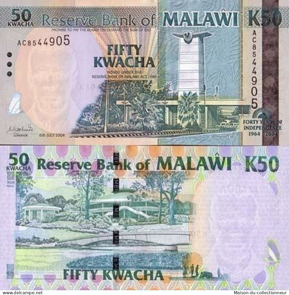 Billet De Banque Malawi Pk N° 49 - 50 Kwacha - Malawi