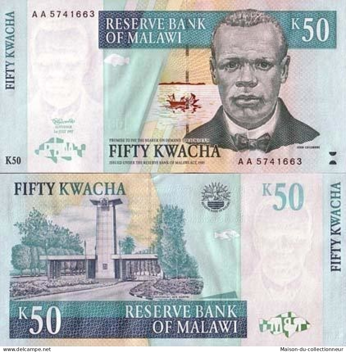 Billets Collection Malawi Pk N° 39 - 50 Kwacha - Malawi