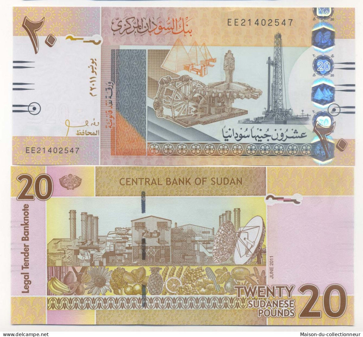 Billets De Banque Soudan Pk N° 74 - 20 Pounds - Soedan