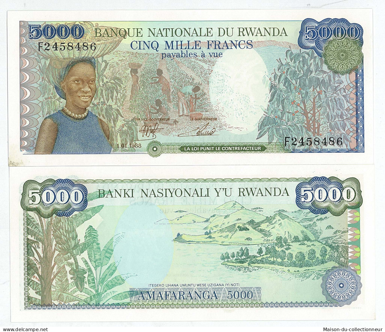 Billet De Banque Rwanda Pk N° 21 - 1000 Francs - Rwanda