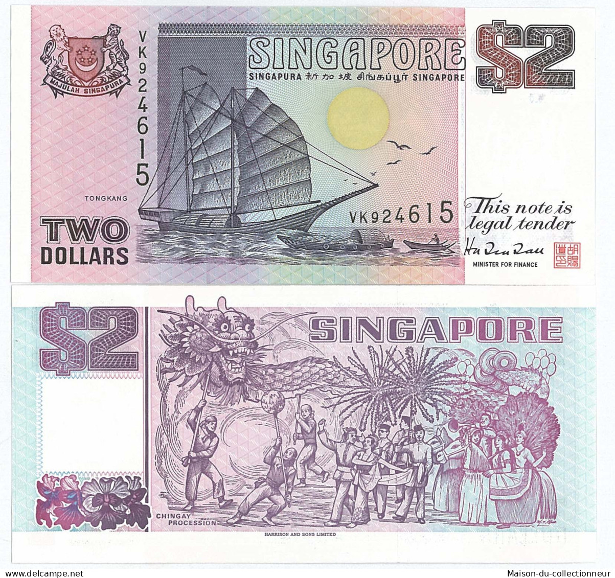 Billets Banque Singapour Pk N° 34 - 2 Dollar - Singapour