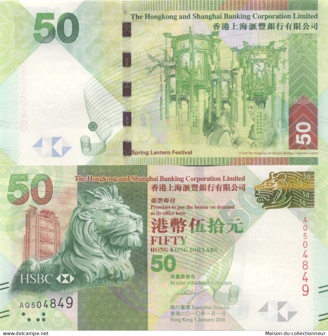 Billet De Collection Hong Kong Pk N° 298NEW 50 - 50 Dollars - Hong Kong