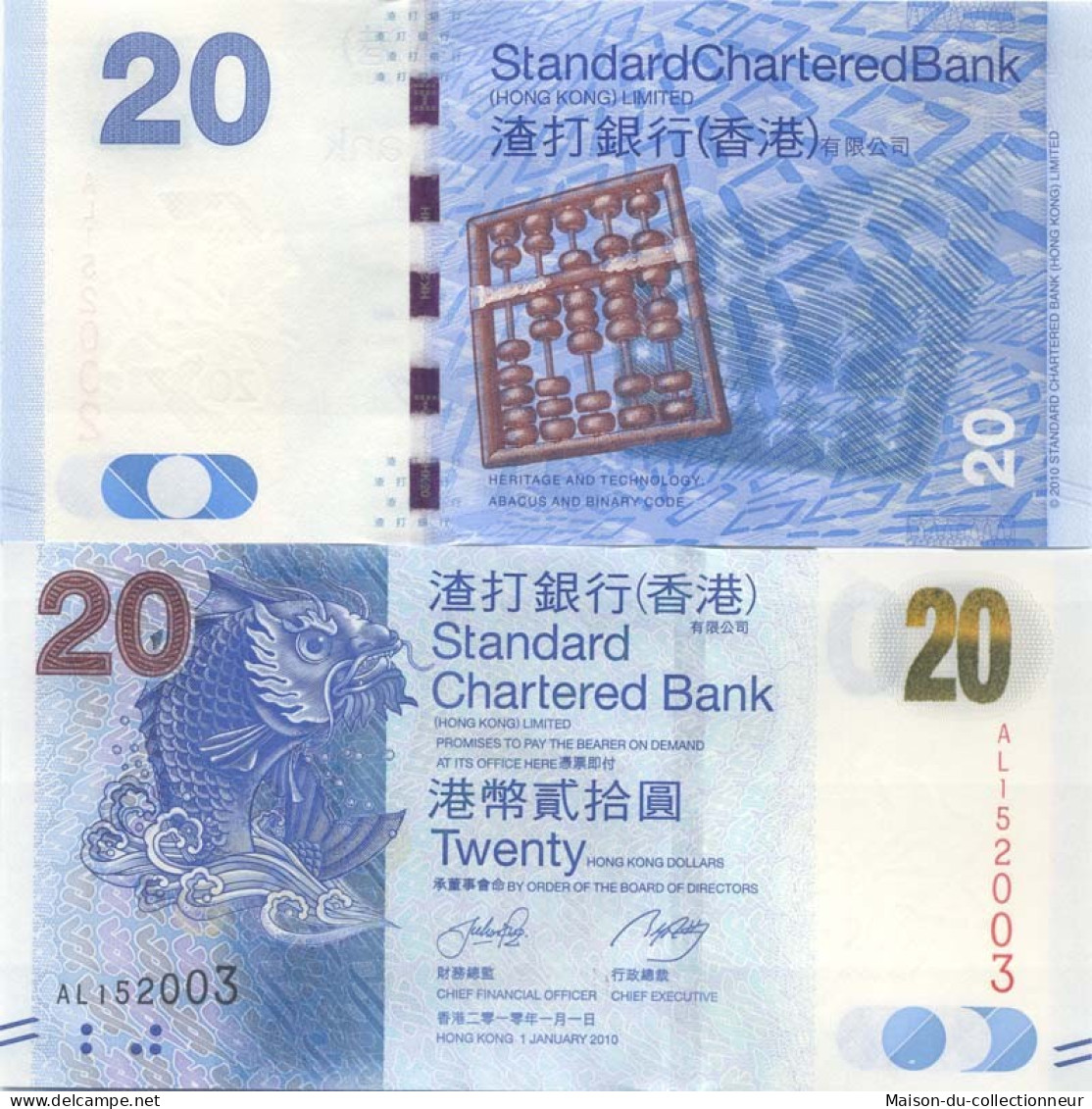 Billet De Collection Hong Kong Pk N° 297 - 20 Dollars - Hong Kong