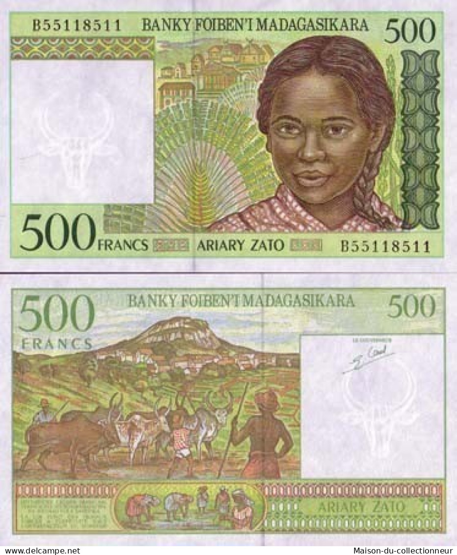 Billet De Banque Madagascar Pk N° 75 - 500 Francs - Madagascar