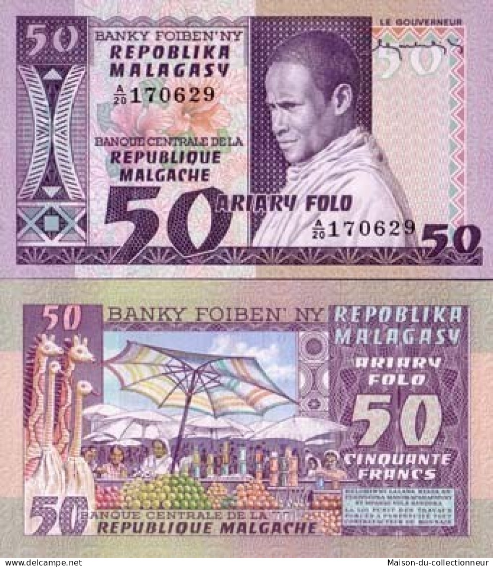 Billet De Collection Madagascar Pk N° 62 - 50 Francs - Madagaskar