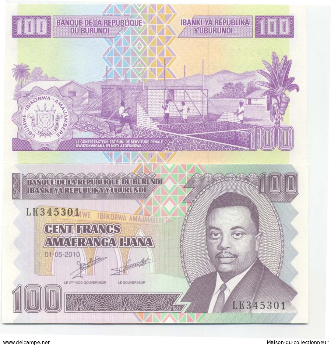 Billets De Banque Burundi Pk N° 44 - 100 Francs - Burundi