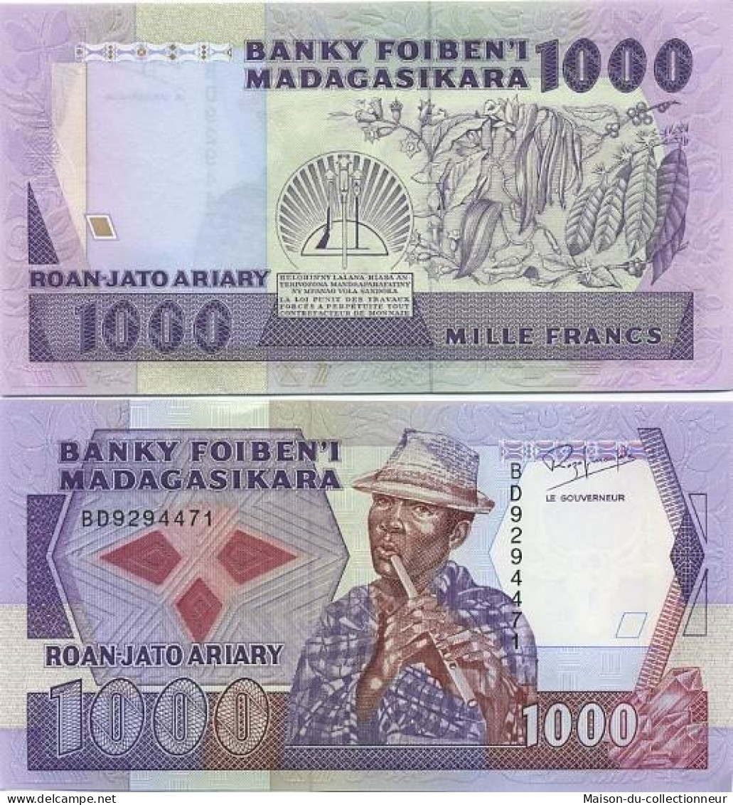 Billet De Collection Madagascar Pk N° 72 - 1000 ARIARY - Madagaskar