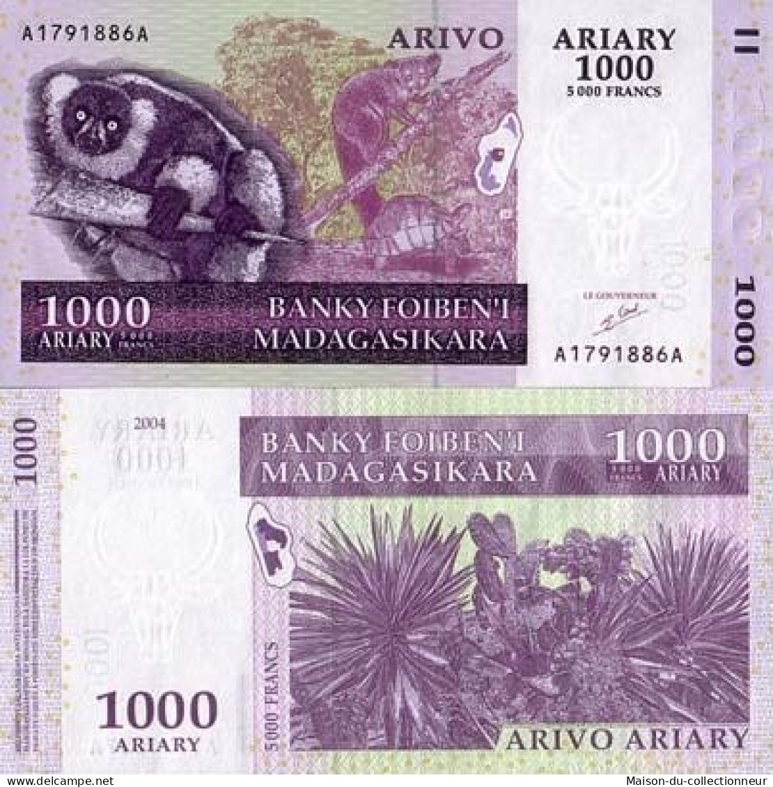 Billets Collection Madagascar Pk N° 89 - 1000 Francs - Madagaskar