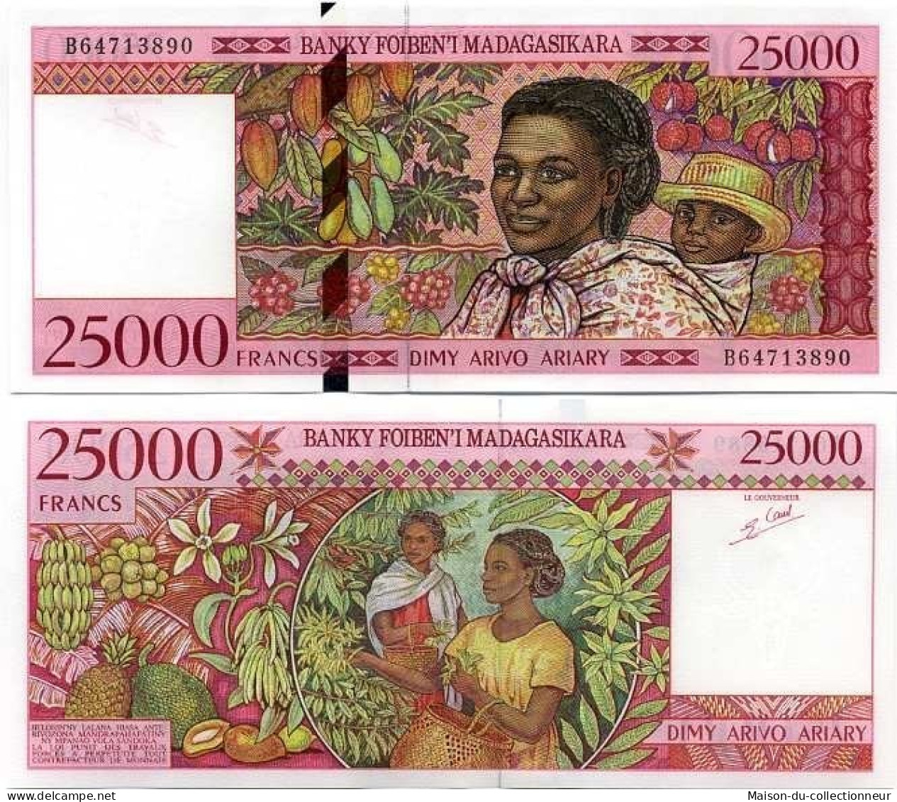 Billet De Banque Madagascar Pk N° 82 - 25000 Francs - Madagaskar