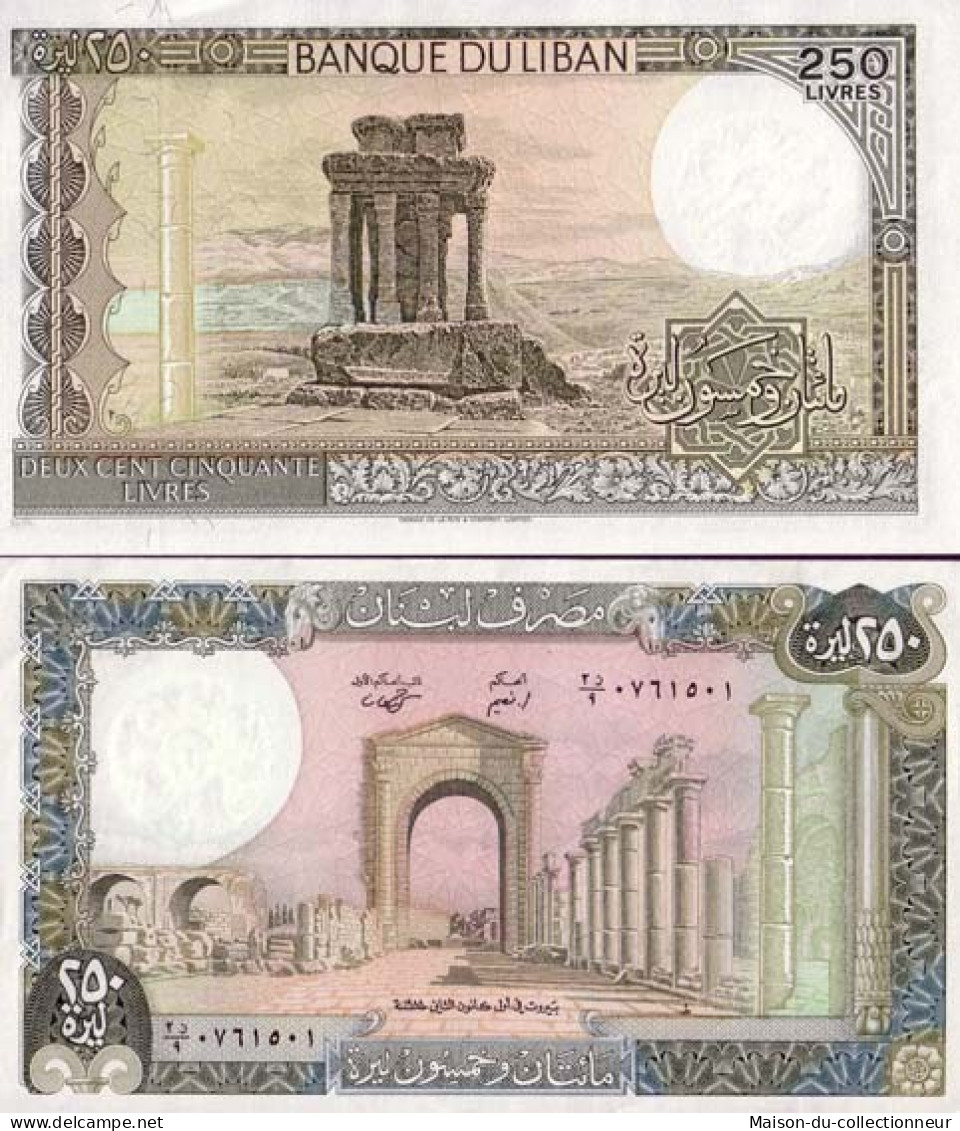Billets Banque Liban Pk N° 67 - 250 Livres - Líbano