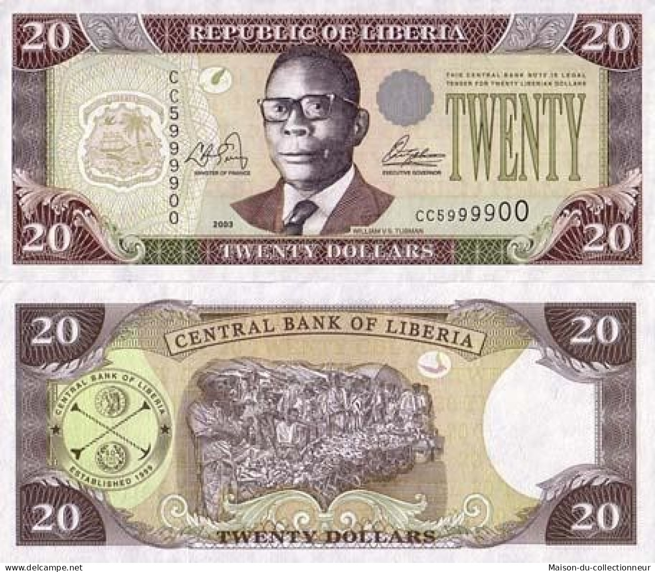 Billets De Banque LIBERIA Pk N° 28 - 20 Dollar - Liberia