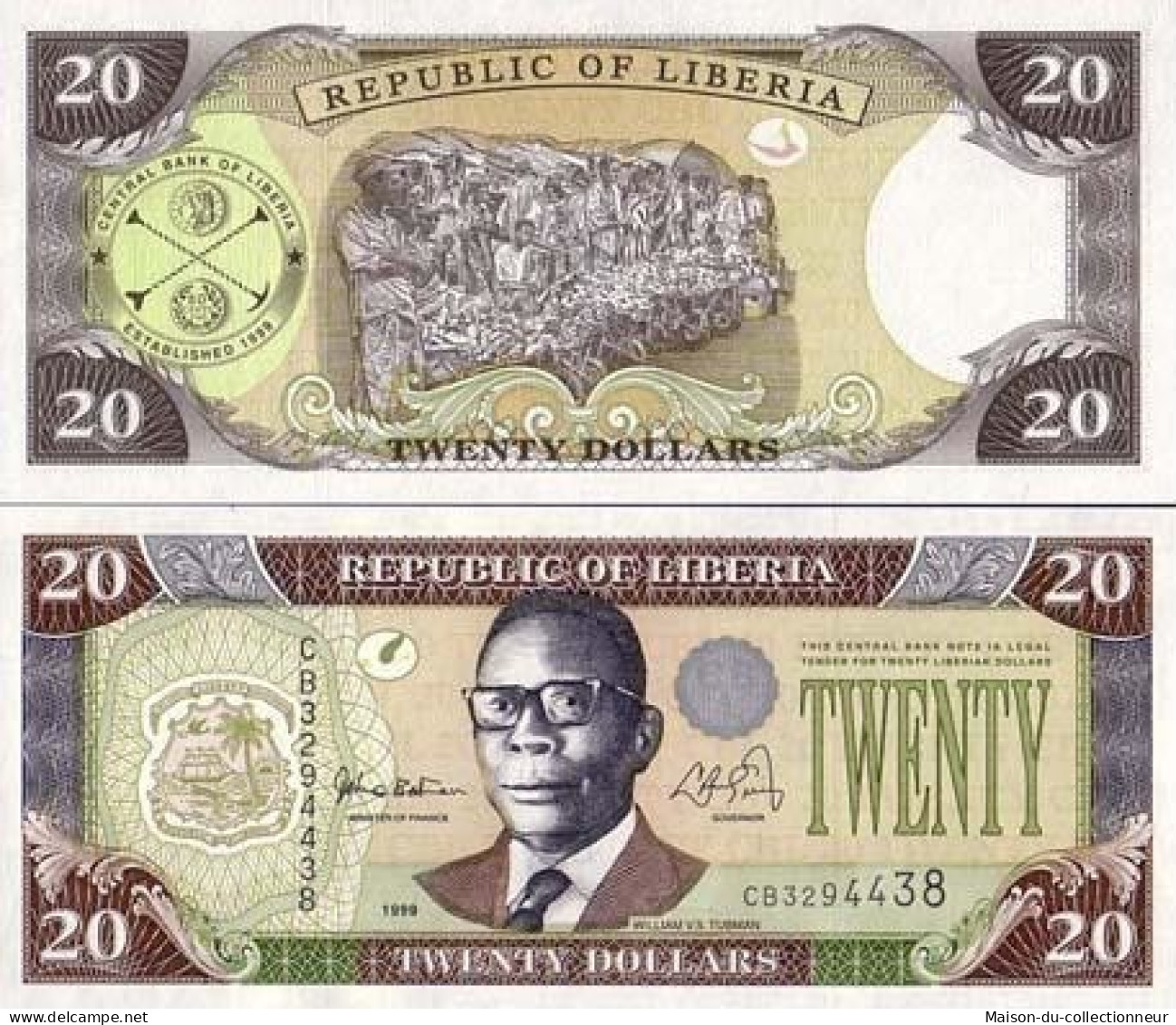 Billet De Banque LIBERIA Pk N° 23 - 20 Dollar - Liberia